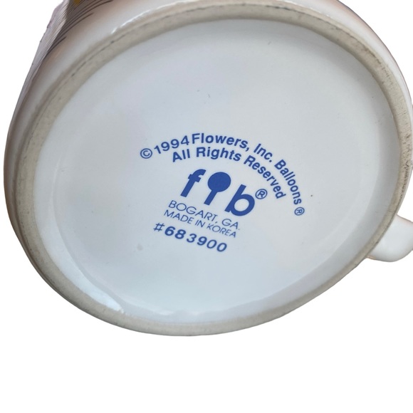 Vintage FIB 1994 birthday mug. Musical notes and balloons 3.5in - Picture 2 of 5